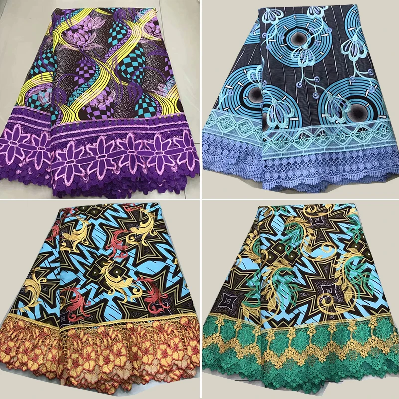 Модный дизайн 100% хлопок водорастворимые кружевные ткани смешанный воск Анкары