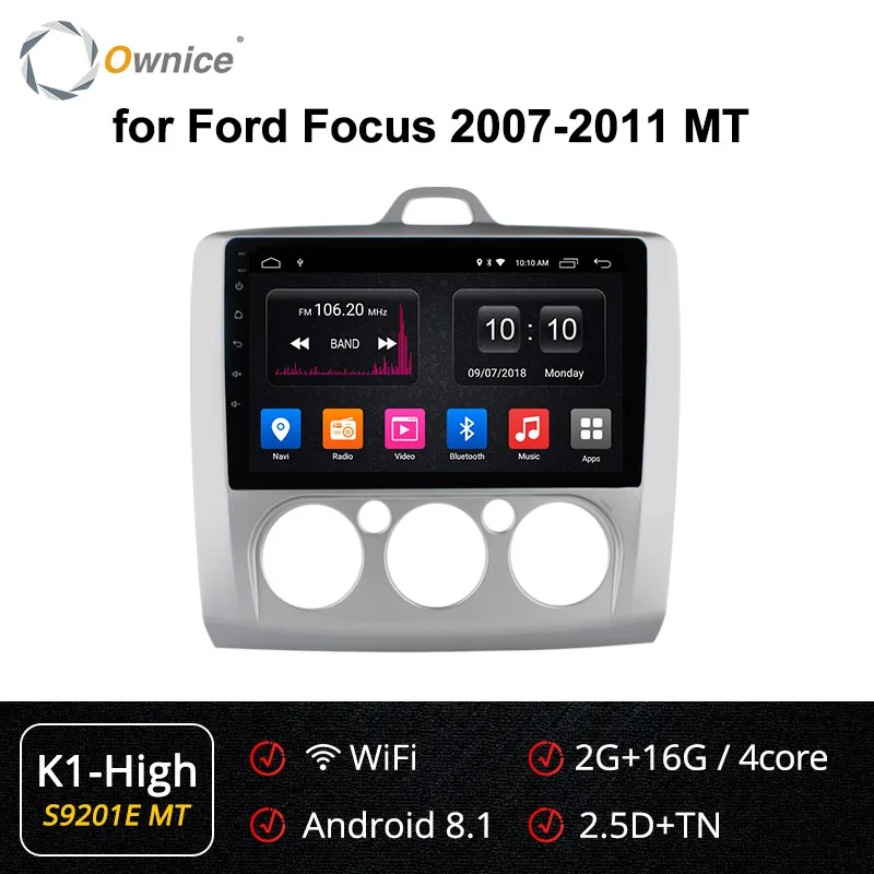 S9201-1 k1-High Ownice K3 K5 K6 2DIN Android 8,1 Восьмиядерный автомобильный Радио dvd-плеер для Ford FOCUS 2007 2008 2009 2010 2011 Navi gps 4G LET DSP - Цвет: S9201-1 k1-High