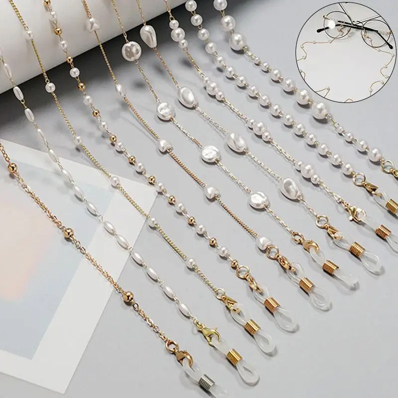 

New Fashion Pearl Beads Glasses Chain Imitation Pearl Anti-lost Chain For Sunglasses Beaded Mask Chain Eyeglasses Accessories