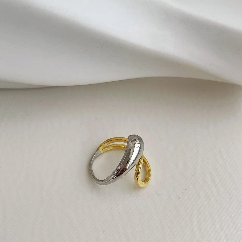Минималистичные золотые и серебряные разноцветные кольца s-образной формы