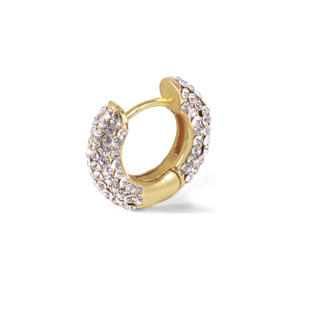 CARSINEL Фирменная Новинка Мода красочные Bijoux(украшения своими руками) с украшением в виде кристаллов Стразы Серьги в виде колец, для Для женщин маленькие серьги вашей мечты ювелирные украшения оптом ER0725 - Окраска металла: 12