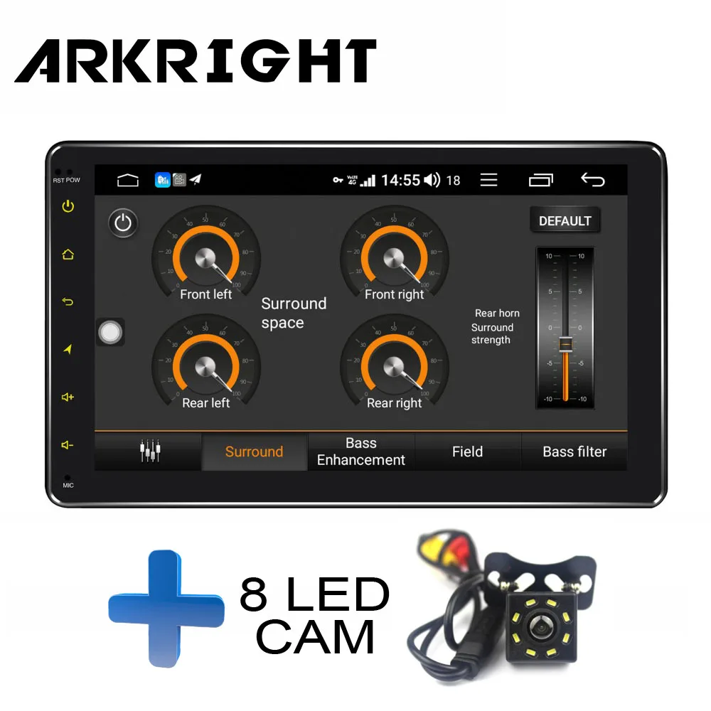 HU-CAM ARKRIGHT " автомобильный DVD gps android 8,1 Автомагнитола стерео 4+ 64 ГБ gps навигация ips/DSP/Carplay 4g Восьмиядерный мультимедийный плеер - Цвет: HU-CAM