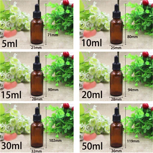 

20pcs Glass Dropper Bottles Empty Refillable Bottles for Essential Oil Perfume Liquid Containers