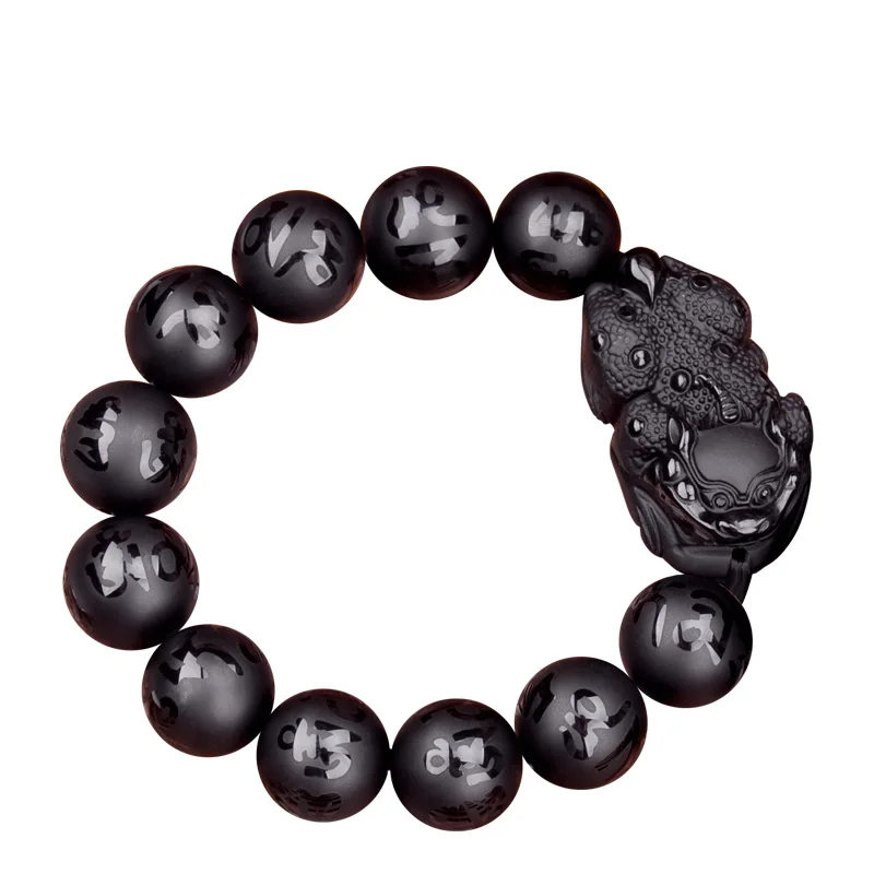 

Natural Fashion Boutique Obsidian Stone Bracelet Natural Lucky Pixiu Bracelets Bangles Unique Bracelets for Men Jades Jewelry