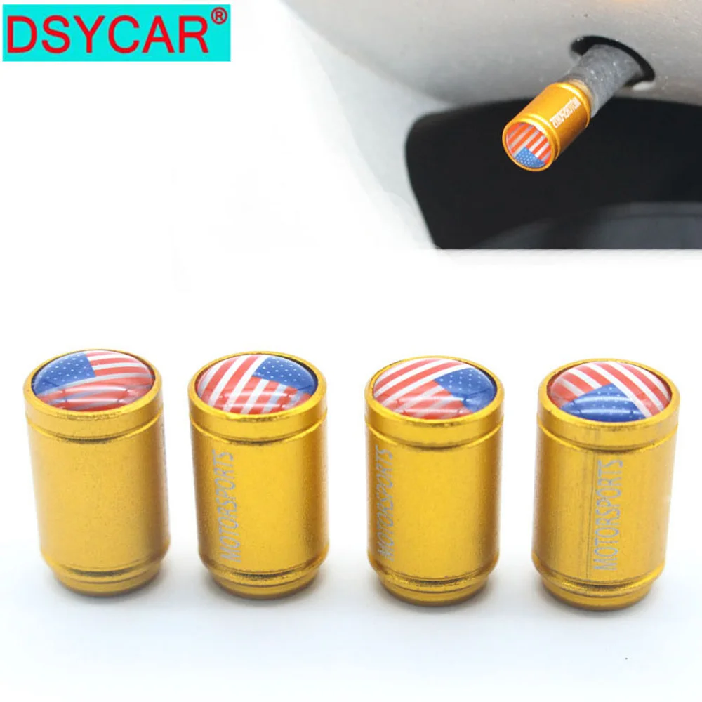 DSYCAR 4 шт./компл. флаг США колпачки на клапаны шин велосипеда пылезащитные Чехлы