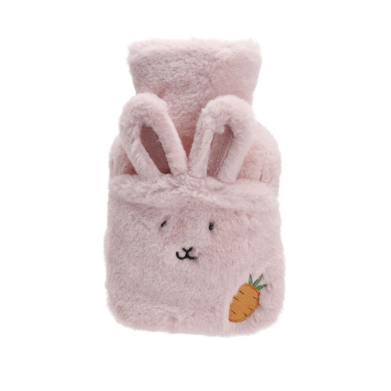 

Water Injection Hand Warmer Plush Cloth Explosion-proof Rubber Water-filled Hot Water Bottle To Keep Warm Removable and Washable