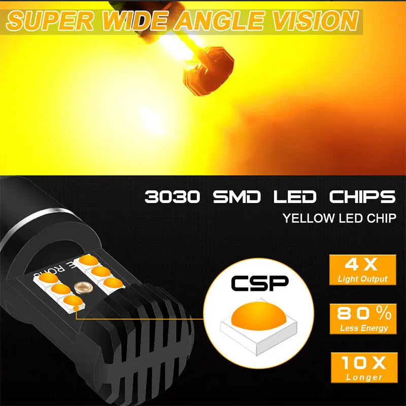 

Accessories Turn Signal Light Lighting Waterproof 2 pcs Amber Bulbs Error Free