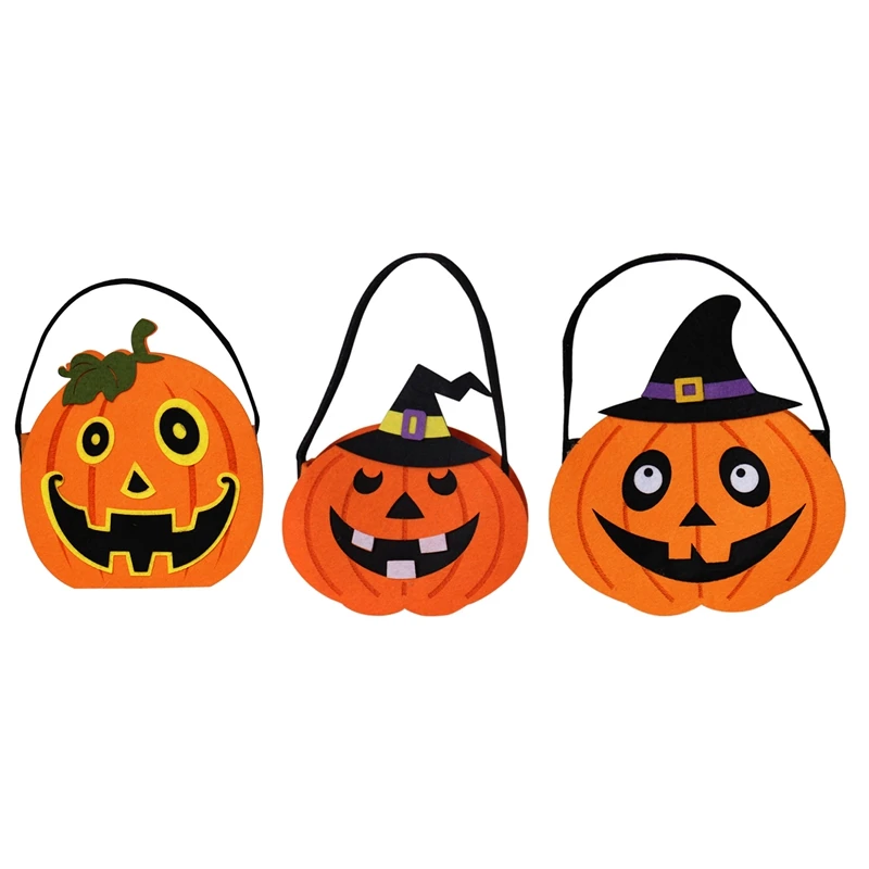 

Halloween Portable Pumpkin Bag Non-Woven Kindergarten Children Portable Sugar Bag
