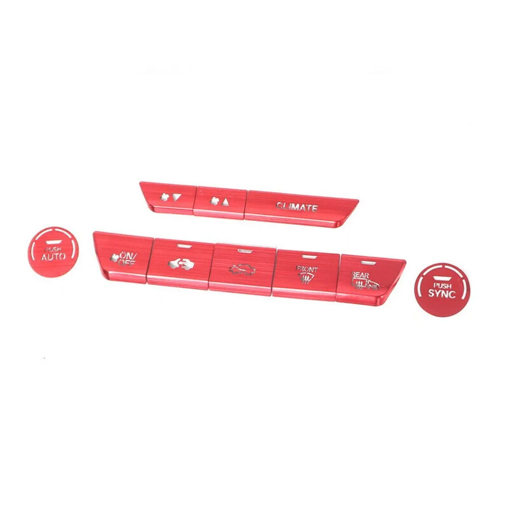 

1 Set Button Cover Trim Accessories Aluminum Central Console Replacement