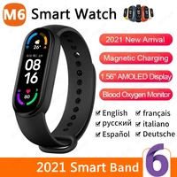 2021 m6 smart band watch men women smartwatch heart rate sports fitness tracking bracelet for apple xiaomi redmi android watches