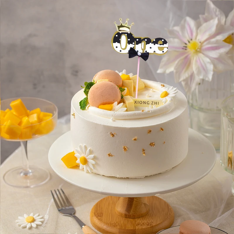 

1Pc Happy Birthday Cake Topper Baby 100 Days 1 2 3 Birthday Crown Cake Topper Pink Blue Baby Shower Party Cake Decorating Tools