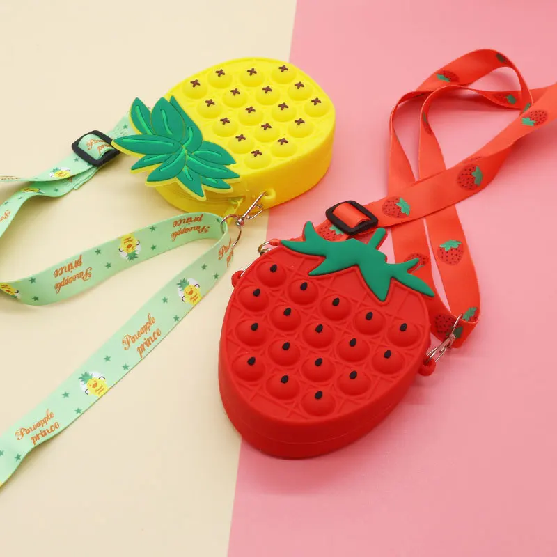 Beli 100 Buah Grosir Tas Kurir Lesung Pipi Sederhana Pelangi Unicorn Mainan Fidget Dompet Mainan Anak-anak Antistress Gelembung Tekan Tas Mini