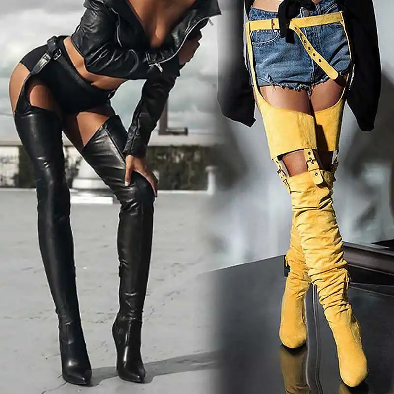 

Belt pants night club sexy personality fashion boots super high heel large women's shoes more boots