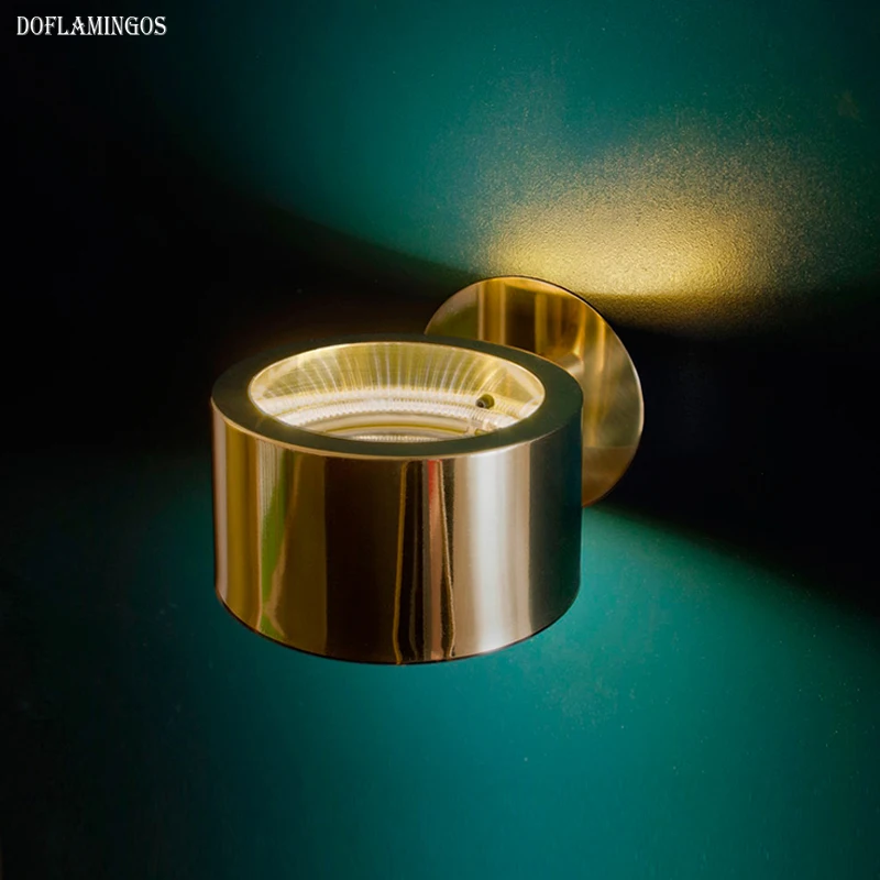 

Modern light luxury living room LED E14 wall lamp hotel bedside bedroom dining room aisle corridor copper small wall light