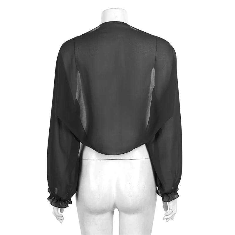 Women's Lightweight Long Sleeve Open Front bolero shrug Chiffon Brand New solid color see through thin short coat jacket tops | Женская