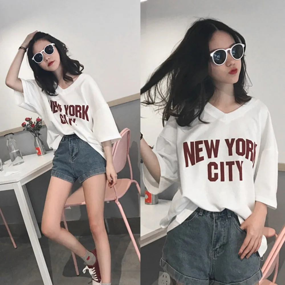 Летние свободные хлопковые белые футболки топы для девочек простая мягкая
