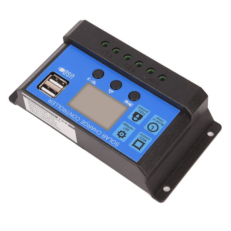 PWM 10-30A Солнечный Контроллер заряда 12 в 24 авто ЖК двойной USB 5 В выход солнечная