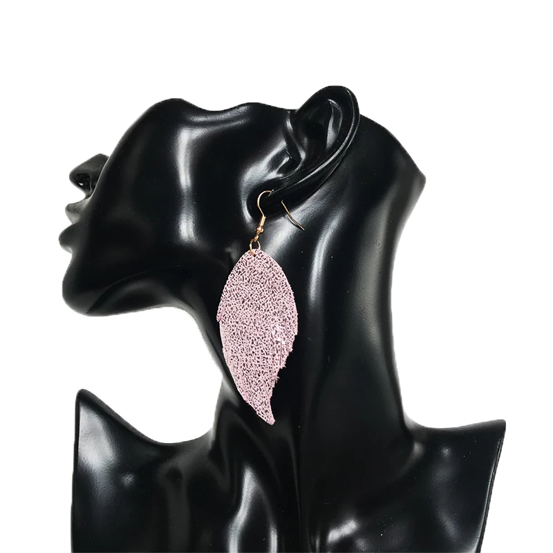 M & G модные блестящие серьги подвески из натуральной кожи с перьями элегантные