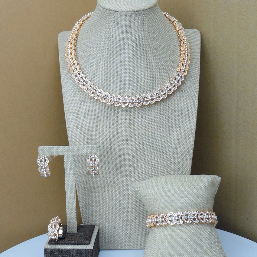 Yuminglai золотые модные африканские Ювелирные наборы со стразами для нигерийских