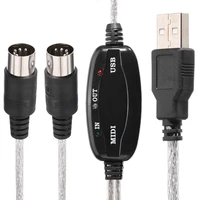 1 8m midi interface to usb cable converter connector pc to synthesizer music keyboard cable adapter for home music studio