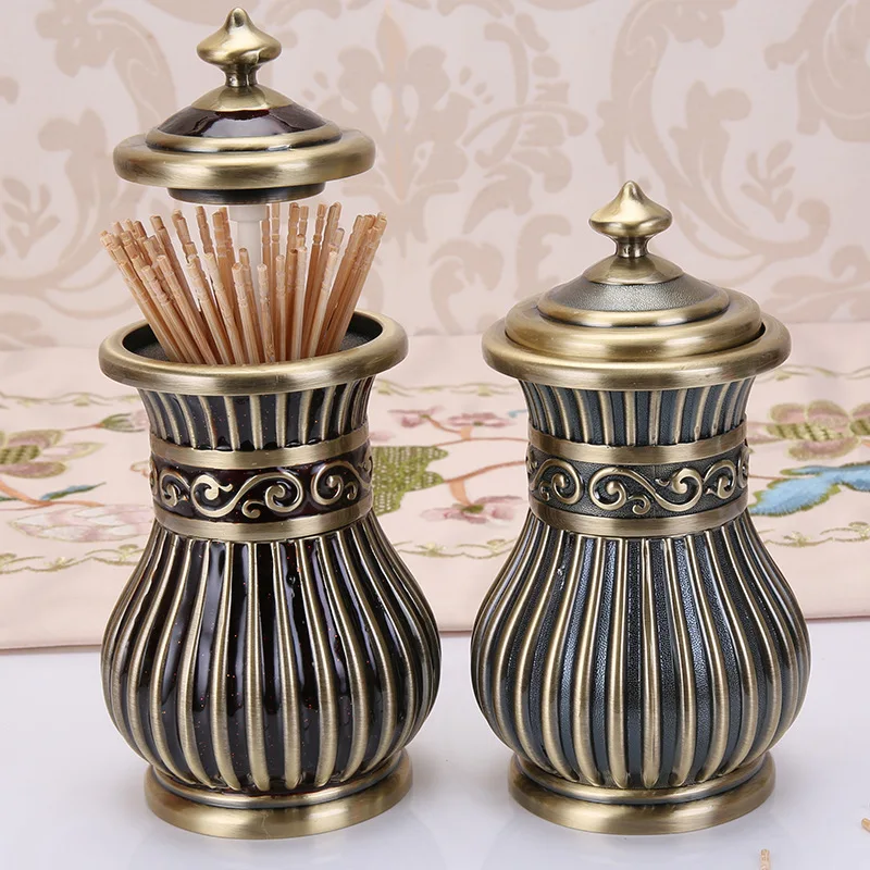 

Креативный Бронзовый цилиндр для прессования и прессования зубочисток в европейском стиле, настольный цилиндр для зубочисток Q-219