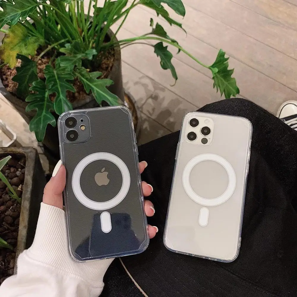 Прозрачный чехол для iPhone 12 Mini с кольцом зарядки 7 8 Plus XS XR X 11 Pro MAX SE мягкий