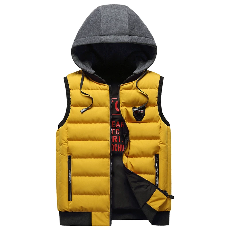 

Жилет мужской зимний, со съемным пуховиком и капюшоном, ветрозащитный, 4XL