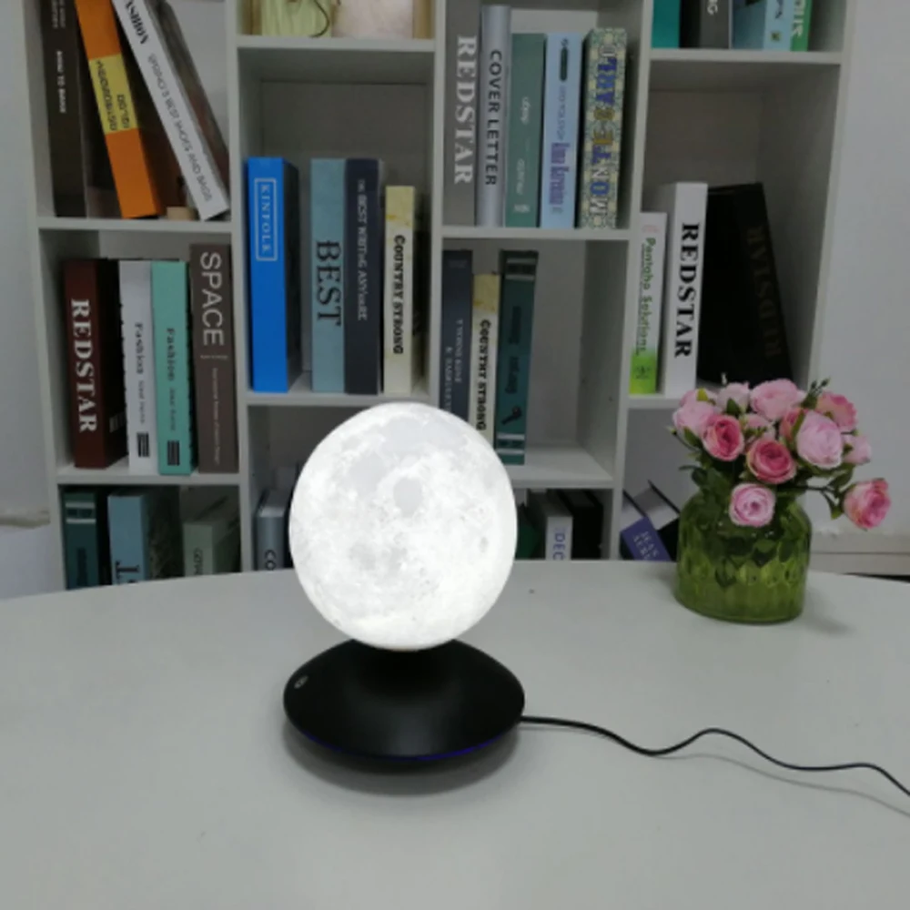 LED Night Light Magnetic Levitating 3D Moon Lamp 360 Rotating Floating Touch Romantic Gift Home Decoration For Bedroom Desk