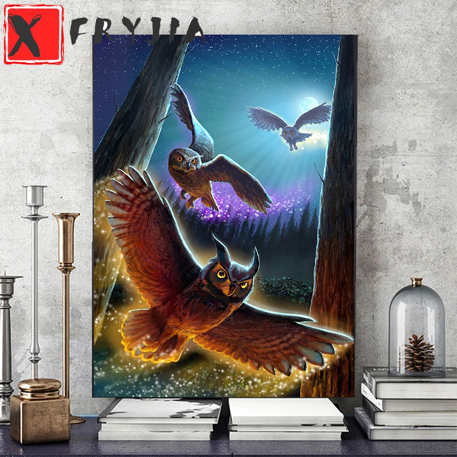 

5D DIY full square diamond painting Animal art owl mosaic diamond rhinestone embroidery cross stitch full display home decor