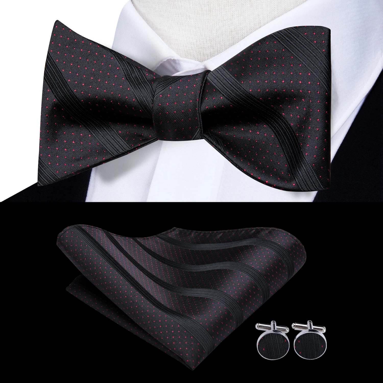 LH 2001 Hi Tie Luxury 100% Шелковый тканый мужской галстук бабочка|Мужские галстуки и
