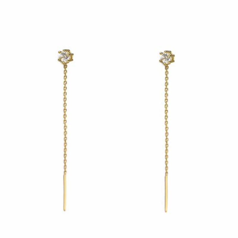 

BOAKO Real Silver 925 Earrings 2021 Trend Aretes For Women Ear Line Drop Earrings Pendientes Fine Jewelry Bijoux Femme