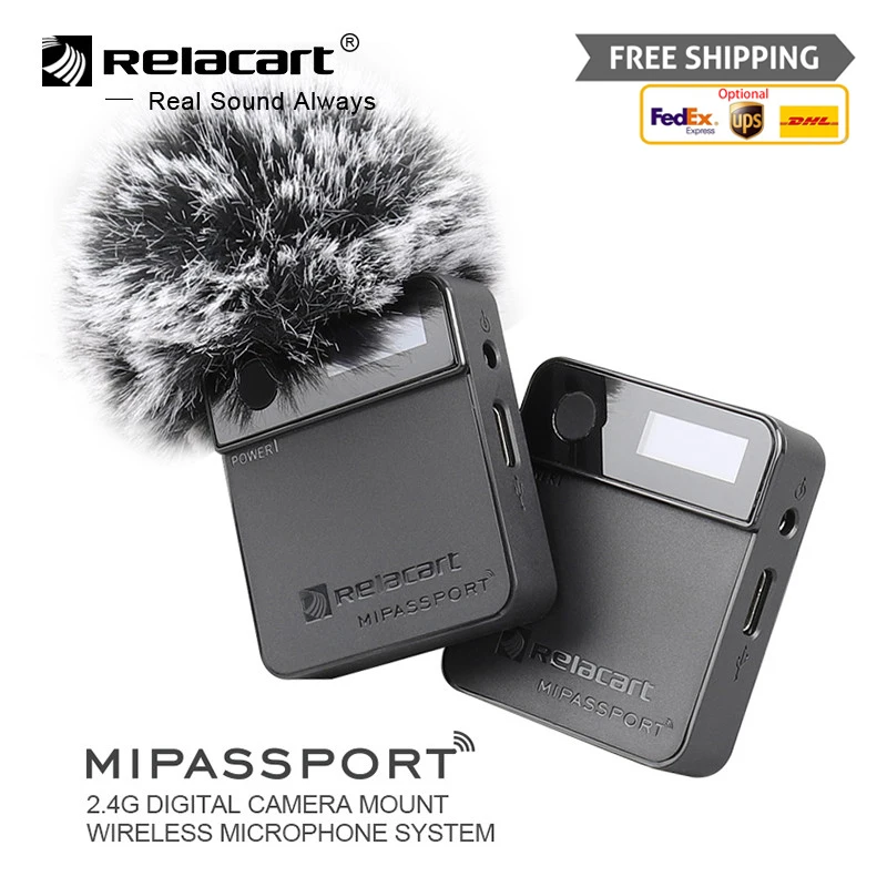 Беспроводной петличный микрофон Relacart Mi1/Mi2 приемник для смартфонов DSLR камер