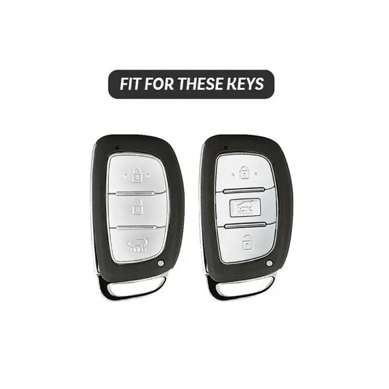 

TPU Auto Remote Key Protective Cover Carbon Fiber Key Button Case Shell Fob for Hyundai Sonata/Tucson/Elantra 2015-2020