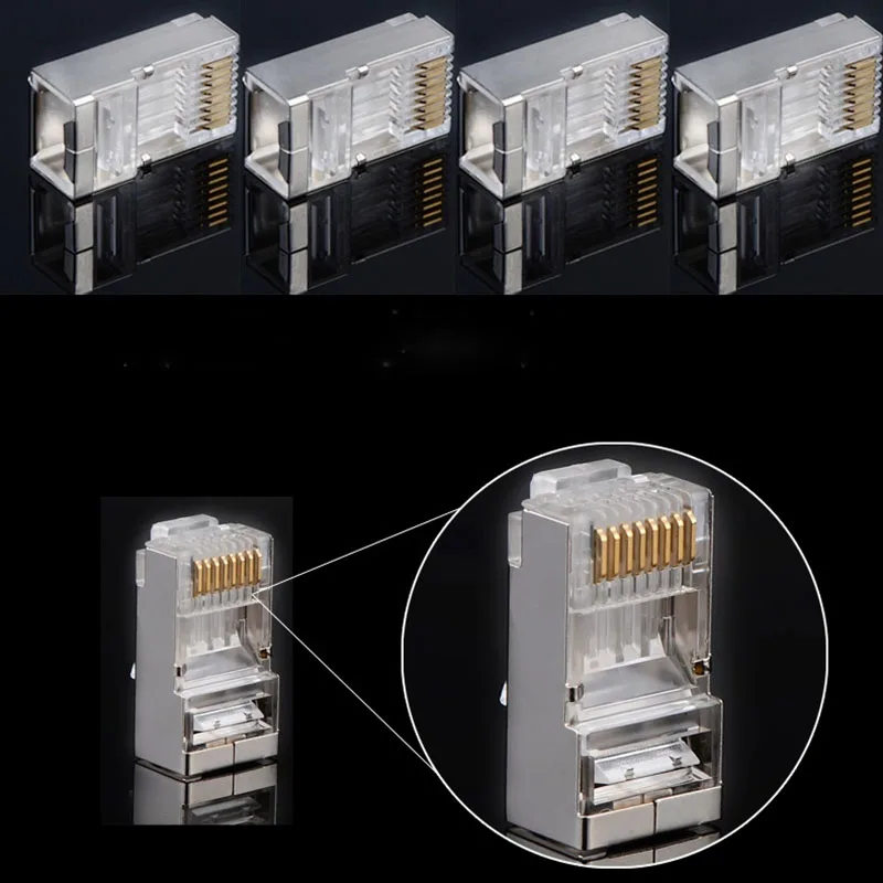 Лидер продаж 10 шт./лот металлическая экранированная CAT5E RJ45 8P8C сетевая модульная
