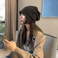 moon hat female summer and korean version fashion versatile wool pullover hat baotou hat cold hat japanese knitted pile hat male