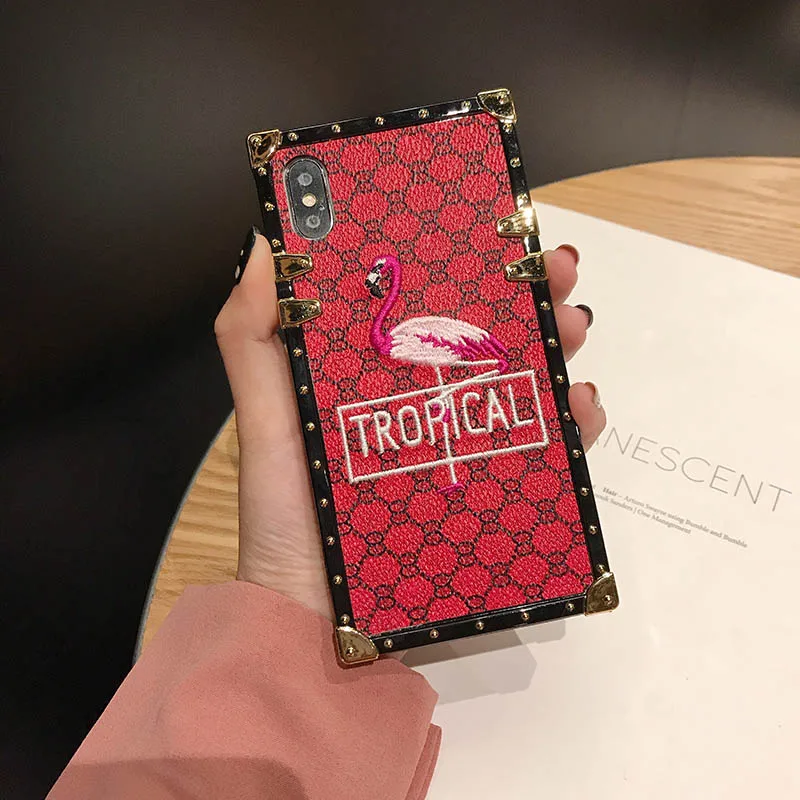 Роскошный бренд Фламинго телефонные чехлы Чехол для iphone X XR XS MAX 6 6s 7 8 Plus чехол Coque
