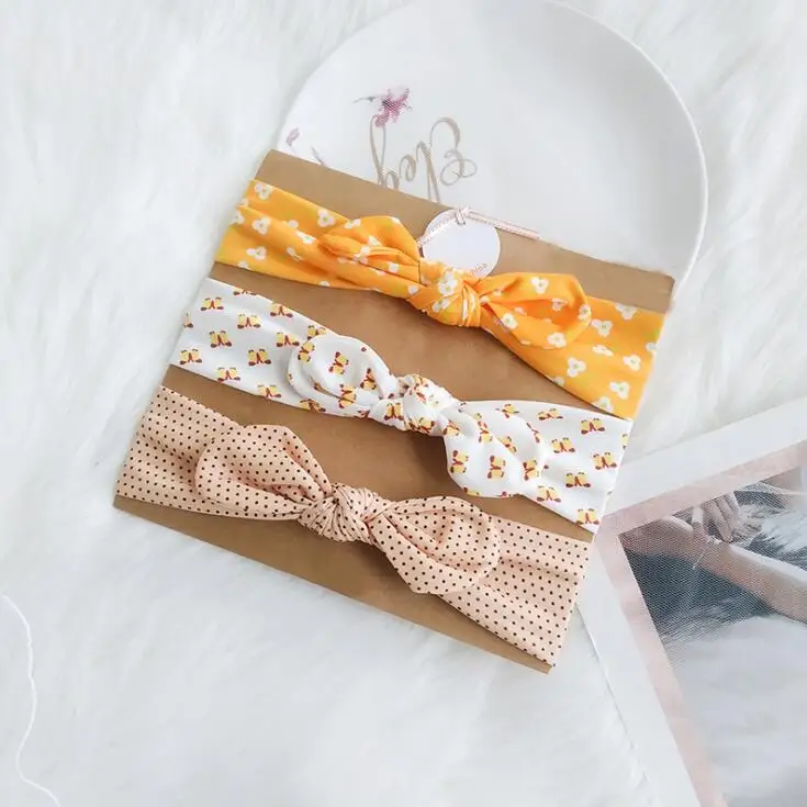 12 3Pc/Set Baby Headband For Girls Flower Rabbit Ear Baby Big Bows Turban Baby Hair Accessories For Children Girl Hairband - Цвет: 12
