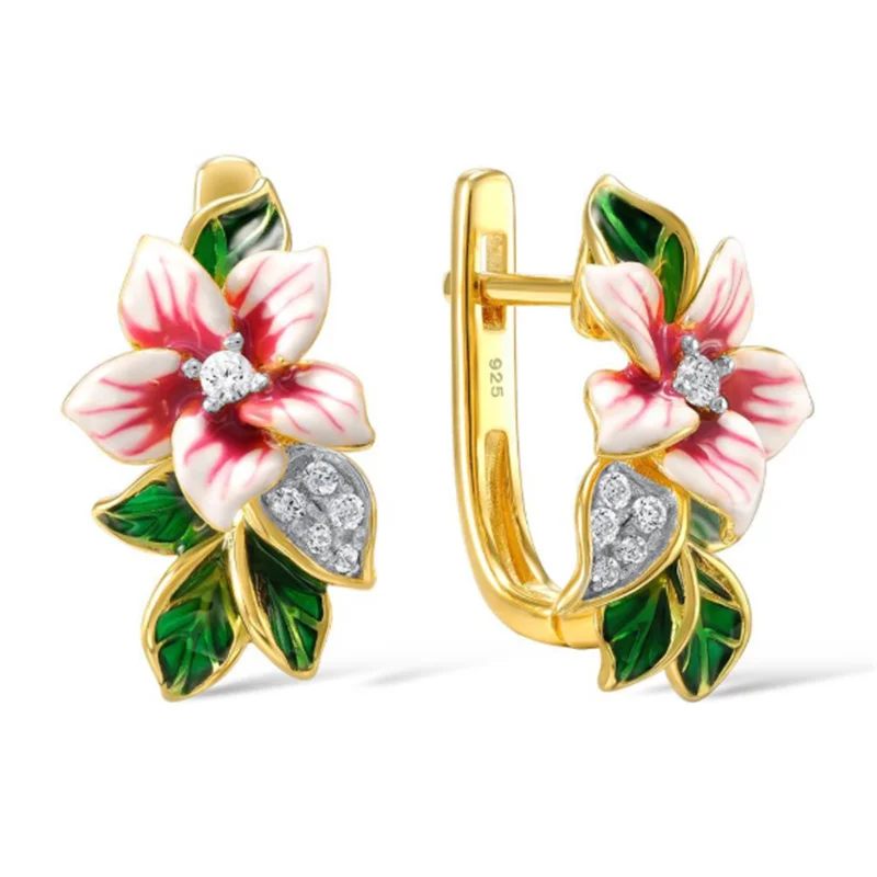 

Popular New Fashion Simple Flower Leaf Shape Earrings Wedding Memorial Jewelry Lady Birthday Gift Jewelry Jewelry Wholesale