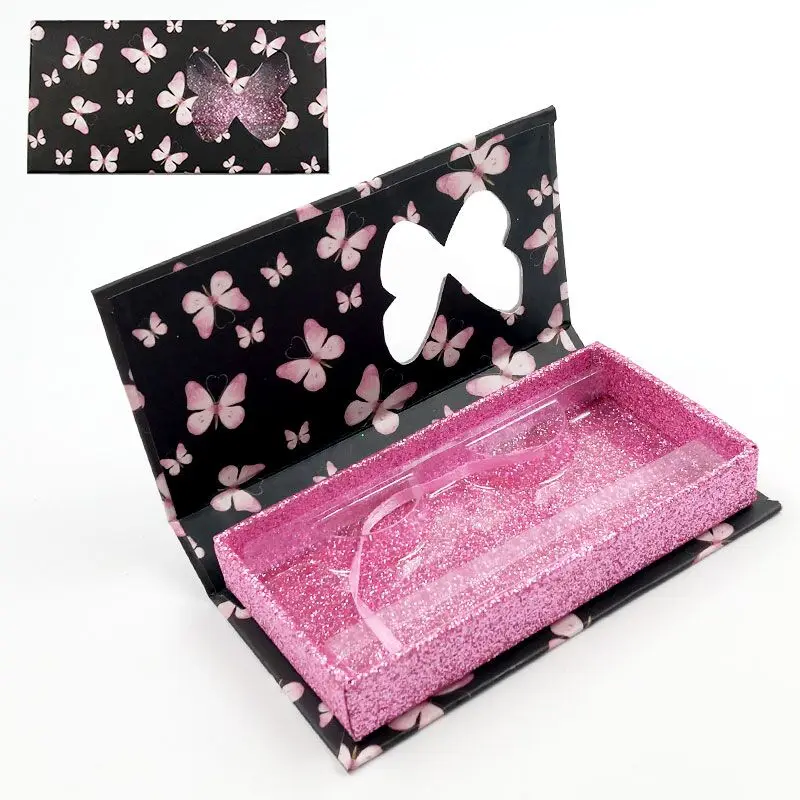 

butterfly Eyelash Packaging Box Case Lashes Boxes Empty Eyelashes Package Box 8-25mm Lashes Rectangle Box with Transparent Tray