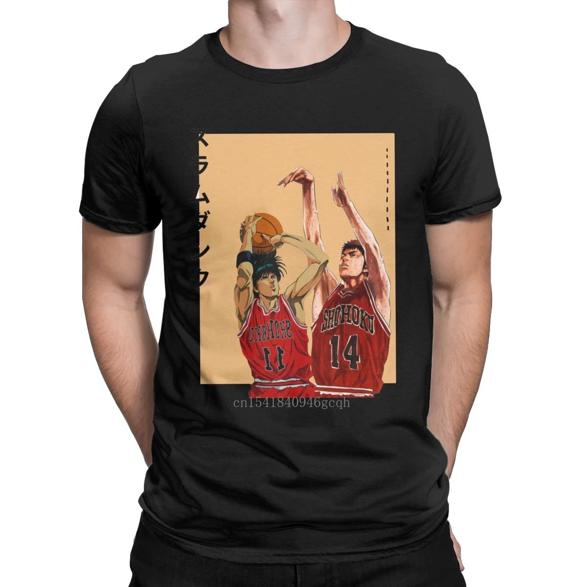 

Hipster Anime Slam Dunk T-Shirts for Men Round Collar 100% Cotton T Shirts Manga Japan Basketball Tees Graphic Printed Clothing