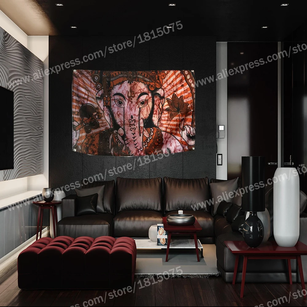 Индийский Слон японский художественный плакат с татуировкой флаг подвесной 4