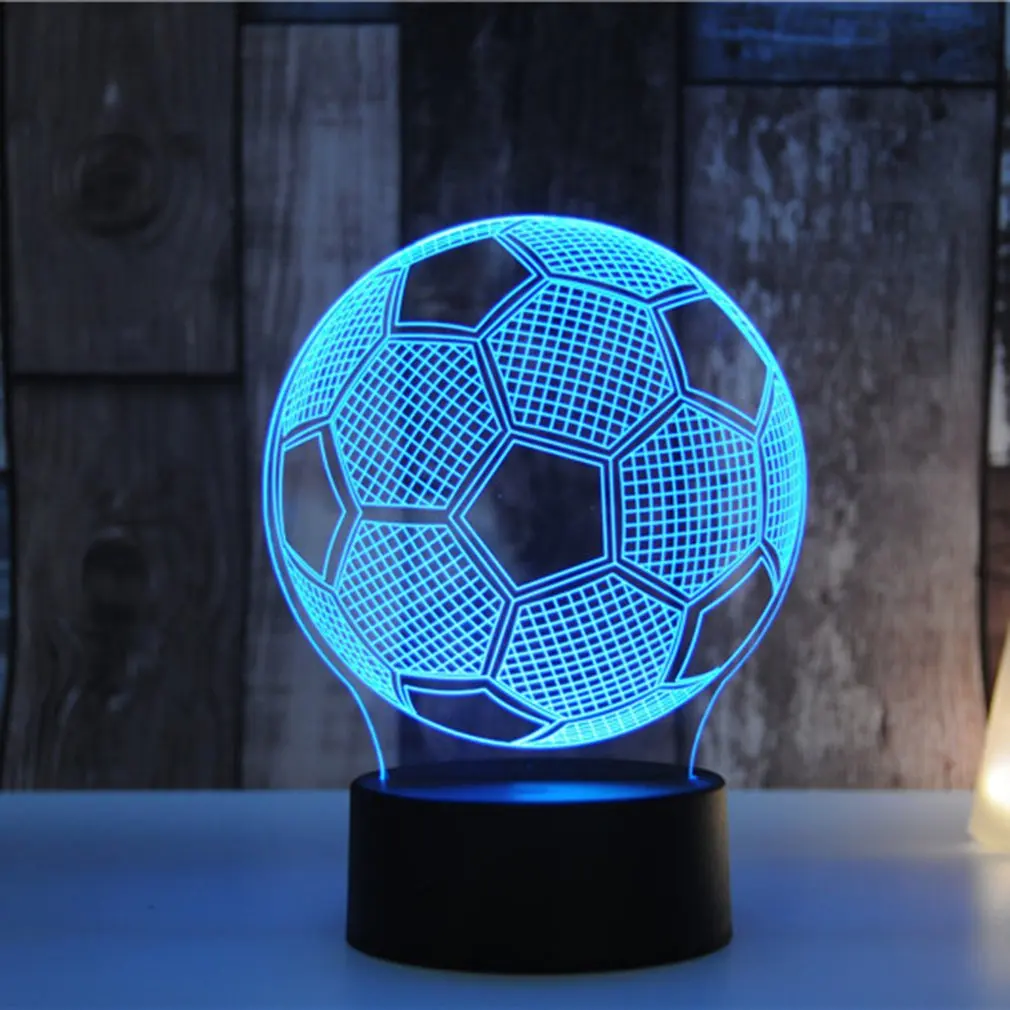 

3D Illusion Child Night Light Football Ball Touch Sensor Remote Nightlight for Kids Bedroom Decoration Soccer Table Lamp Gift