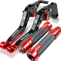 motorcycle folding brake clutch levers adjustablehandlebar grips ends hyperstrada logo for ducati hyperstrada 2013 2014 2015
