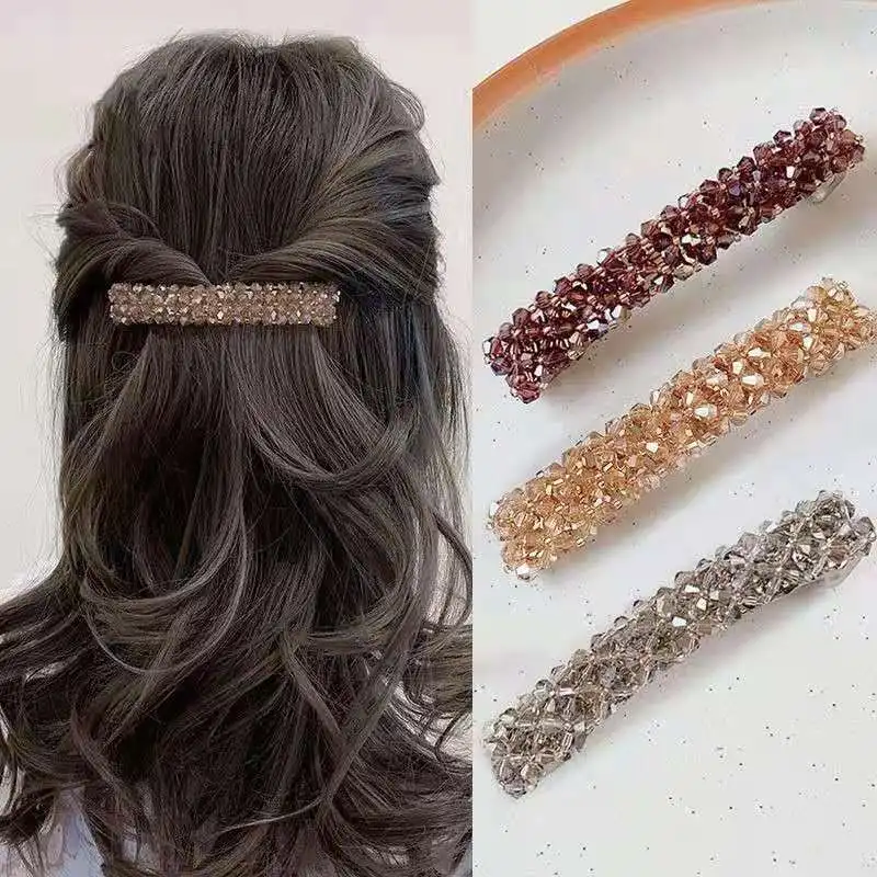 

Korean Version of The Internet Famous Crystal Beads Hair Clip Spring Accessories for Women Chinese Hairpin