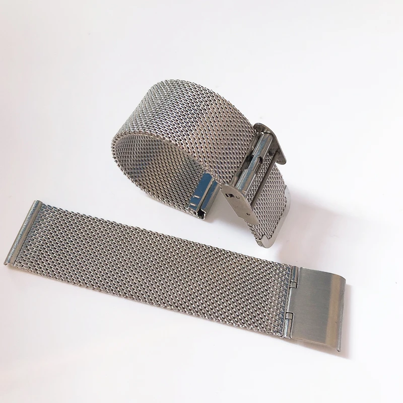 16mm 18mm 20mm 22mm Universal Milanese Watchbands Quick Release Watch Band Mesh Stainless Steel Strap Wrist Belt Bracelet Silver