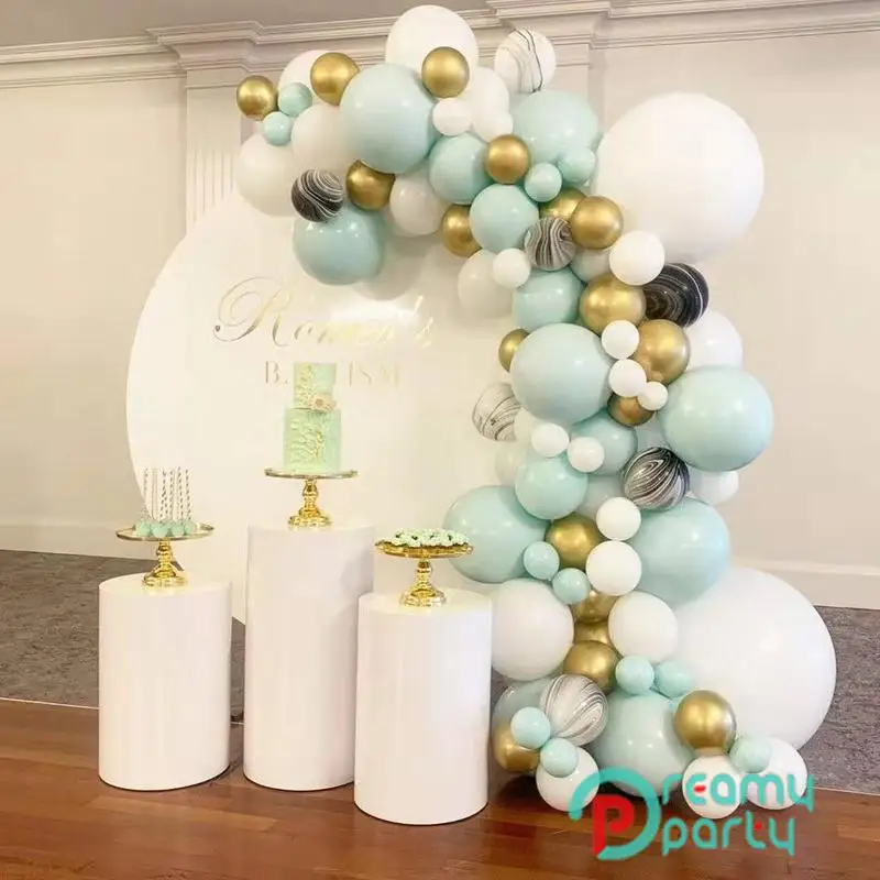 126 шт./компл. металлическая Золотая Макарон мята белый пастельный шар гирлянда