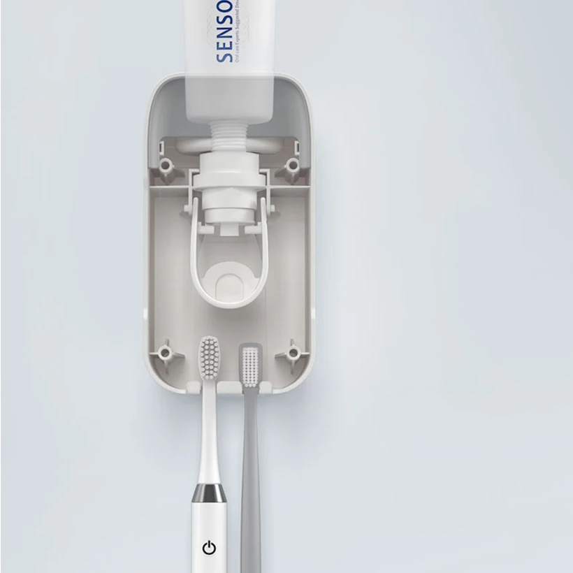 

Wall-mounted Toothpaste Squeezer Self-adhesive Toothbrush Holder Automatic Toothpaste Dispenser Bathroom Toothbrush Accessories