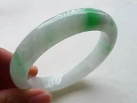 send certificat natural burmese emerald 54 62mm light green two color bracelet elegant princess jewelry