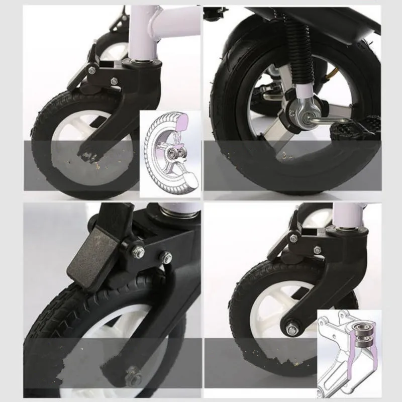 

PandaTwins Tricycle With Air Inflatable Rubber Wheel & Steel Frame, Pedal Tandem Trike, Remove Push Rod Stroller For 2 Kids