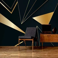 custom mural modern design golden abstract geometric tv background wall painting wallpapers for living room bedroom home decor